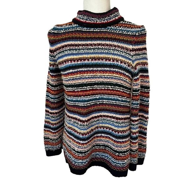 Loft Colorful Striped Sweater. Mock Turtleneck. Sz Small. Great Condition!! - Picture 2 of 12